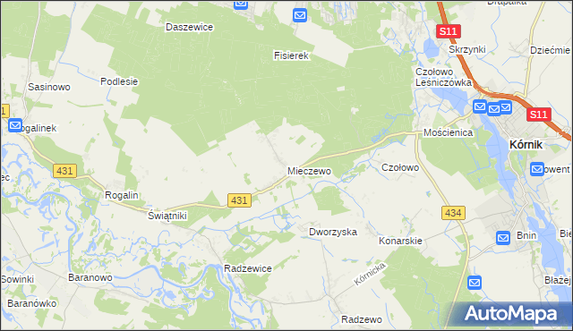 mapa Mieczewo, Mieczewo na mapie Targeo