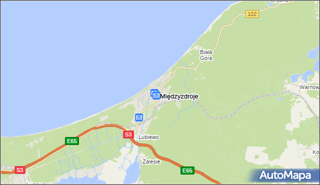 mapa Międzyzdroje, Międzyzdroje na mapie Targeo