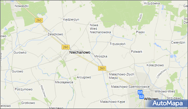 mapa Miroszka, Miroszka na mapie Targeo