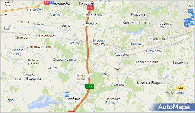 mapa Młodocin Mniejszy, Młodocin Mniejszy na mapie Targeo