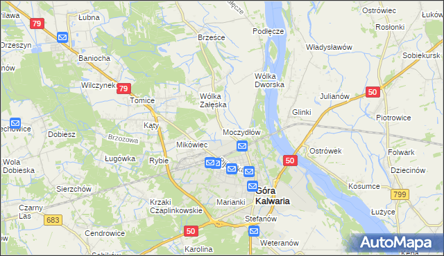 mapa Moczydłów, Moczydłów na mapie Targeo