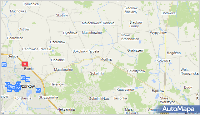 mapa Modlna, Modlna na mapie Targeo