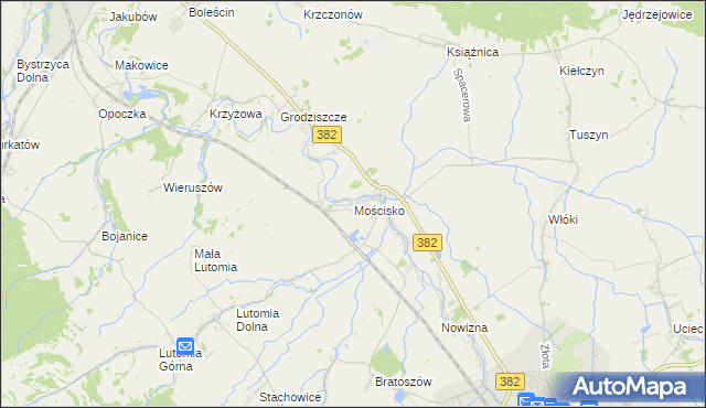 mapa Mościsko gmina Dzierżoniów, Mościsko gmina Dzierżoniów na mapie Targeo