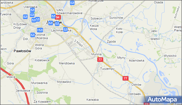 mapa Munina, Munina na mapie Targeo