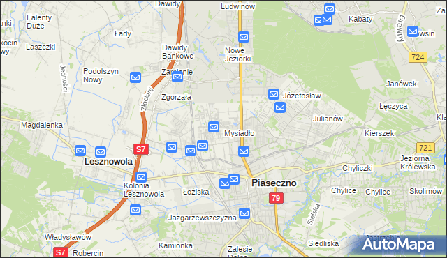 mapa Mysiadło, Mysiadło na mapie Targeo