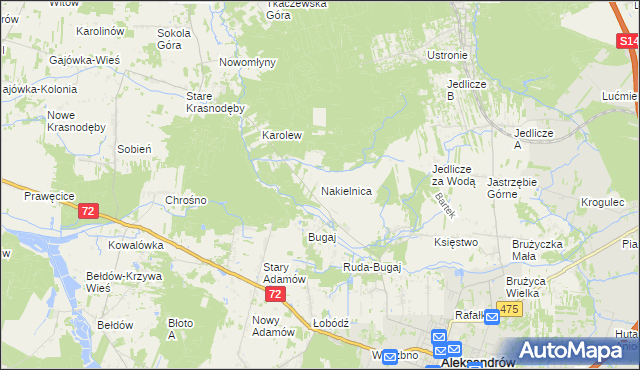 mapa Nakielnica, Nakielnica na mapie Targeo