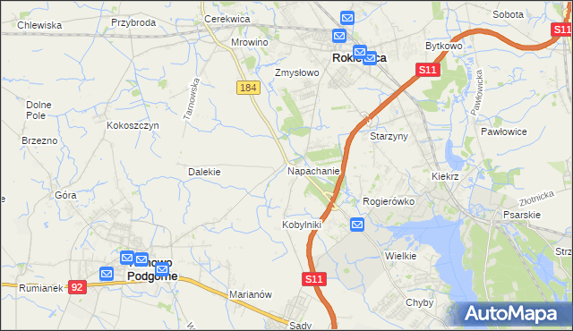 mapa Napachanie, Napachanie na mapie Targeo