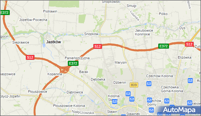 mapa Natalin gmina Jastków, Natalin gmina Jastków na mapie Targeo