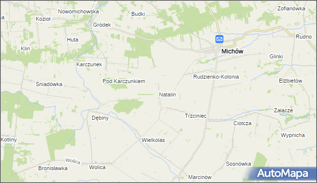 mapa Natalin gmina Michów, Natalin gmina Michów na mapie Targeo