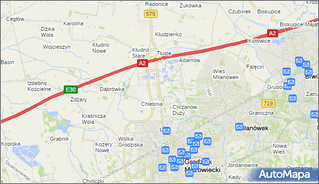 mapa Natolin gmina Grodzisk Mazowiecki, Natolin gmina Grodzisk Mazowiecki na mapie Targeo