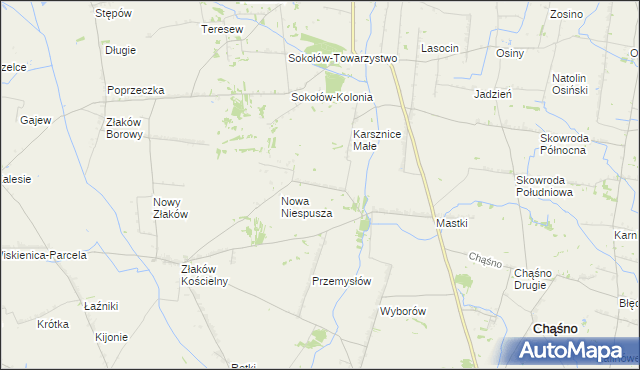 mapa Niespusza-Wieś, Niespusza-Wieś na mapie Targeo