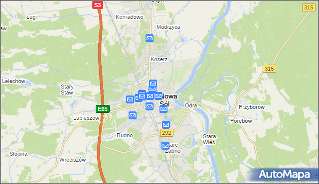 mapa Nowa Sól, Nowa Sól na mapie Targeo