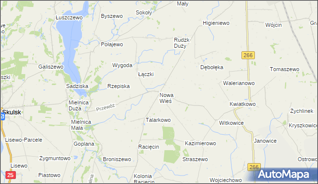 mapa Nowa Wieś gmina Piotrków Kujawski, Nowa Wieś gmina Piotrków Kujawski na mapie Targeo