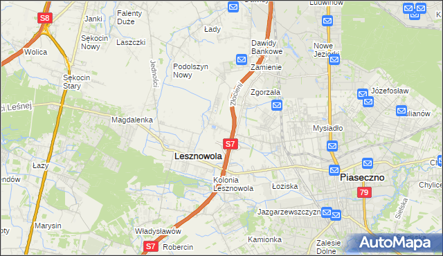 mapa Nowa Wola gmina Lesznowola, Nowa Wola gmina Lesznowola na mapie Targeo