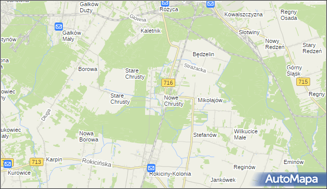 mapa Nowe Chrusty, Nowe Chrusty na mapie Targeo