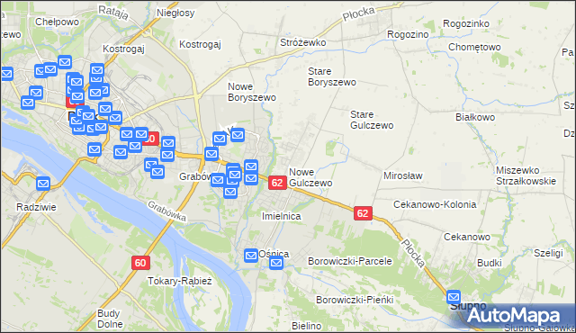 mapa Nowe Gulczewo, Nowe Gulczewo na mapie Targeo