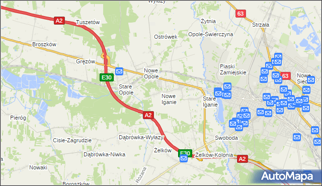 mapa Nowe Iganie, Nowe Iganie na mapie Targeo