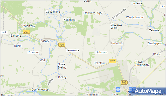 mapa Nowe Łęgonice, Nowe Łęgonice na mapie Targeo