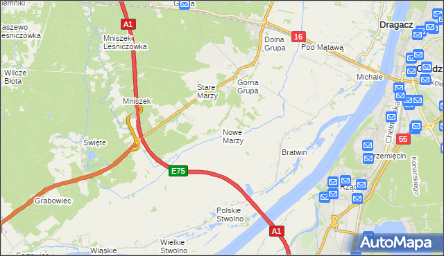mapa Nowe Marzy, Nowe Marzy na mapie Targeo