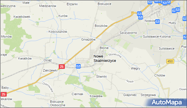 mapa Nowe Skalmierzyce, Nowe Skalmierzyce na mapie Targeo