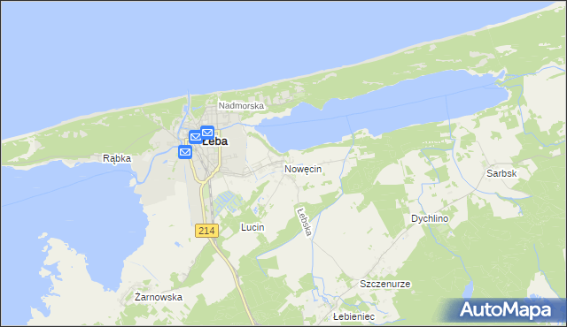 mapa Nowęcin, Nowęcin na mapie Targeo