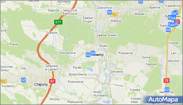 mapa Nowiny gmina Sitkówka-Nowiny, Nowiny gmina Sitkówka-Nowiny na mapie Targeo