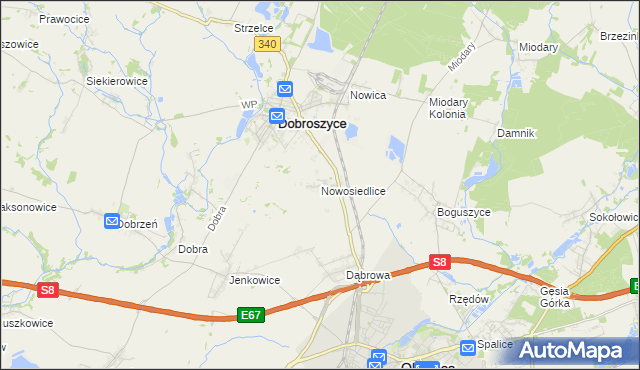 mapa Nowosiedlice, Nowosiedlice na mapie Targeo