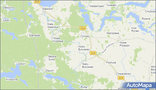 mapa Nowy Bukowiec gmina Stara Kiszewa, Nowy Bukowiec gmina Stara Kiszewa na mapie Targeo