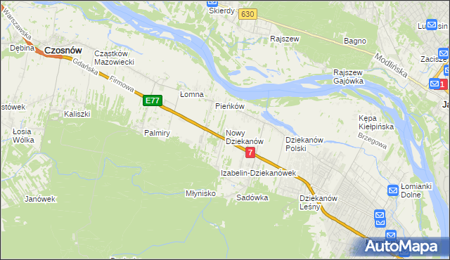 mapa Nowy Dziekanów, Nowy Dziekanów na mapie Targeo