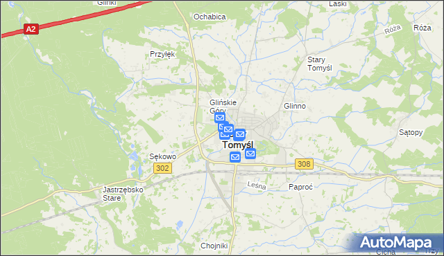 mapa Nowy Tomyśl, Nowy Tomyśl na mapie Targeo