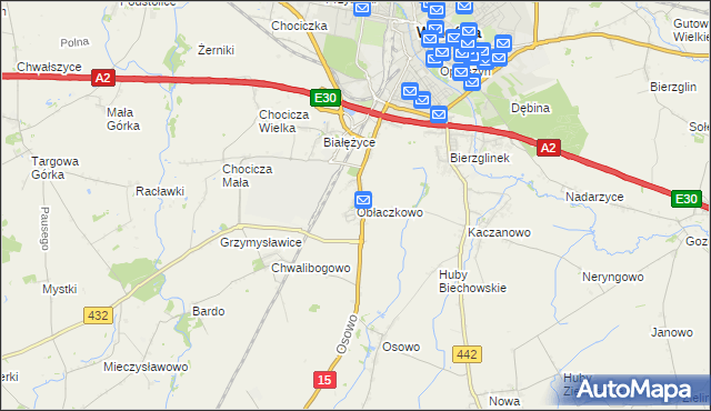 mapa Obłaczkowo, Obłaczkowo na mapie Targeo