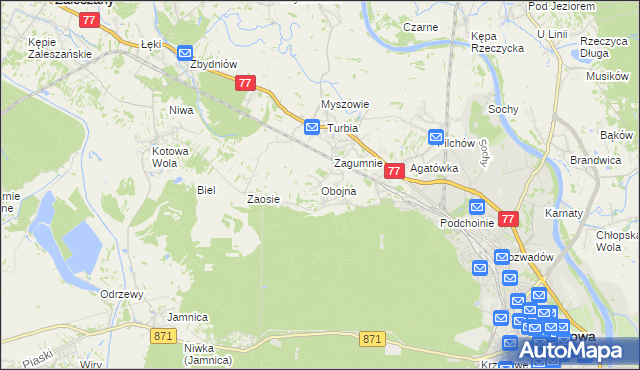 mapa Obojna, Obojna na mapie Targeo