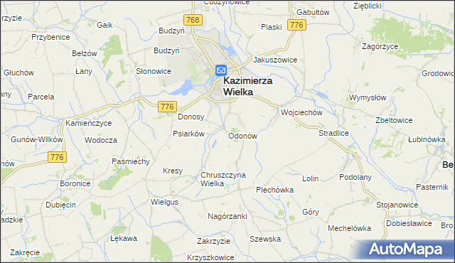 mapa Odonów, Odonów na mapie Targeo