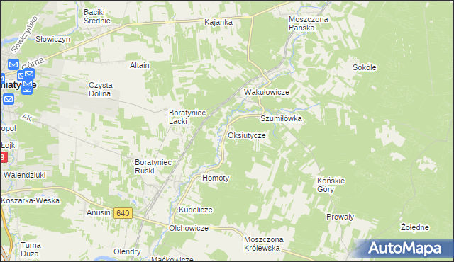 mapa Oksiutycze, Oksiutycze na mapie Targeo