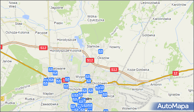 mapa Okszów, Okszów na mapie Targeo