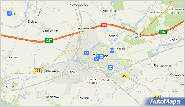 mapa Oleśnica, Oleśnica na mapie Targeo