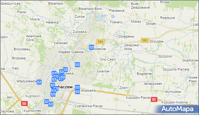 mapa Orły-Cesin, Orły-Cesin na mapie Targeo