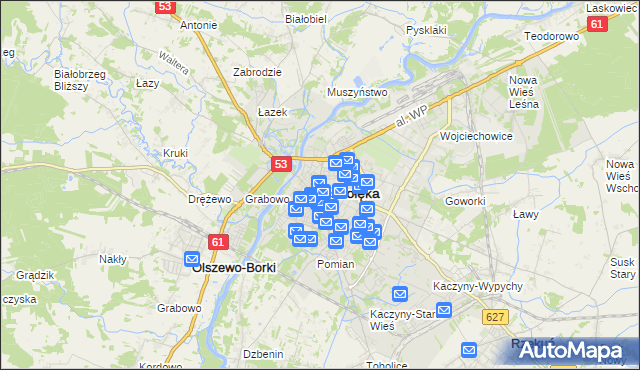 mapa Ostrołęka, Ostrołęka na mapie Targeo