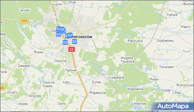 mapa Ostrzeszów-Pustkowie, Ostrzeszów-Pustkowie na mapie Targeo