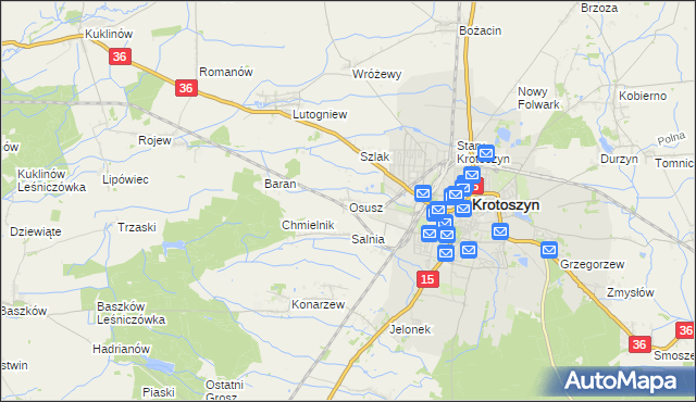 mapa Osusz, Osusz na mapie Targeo