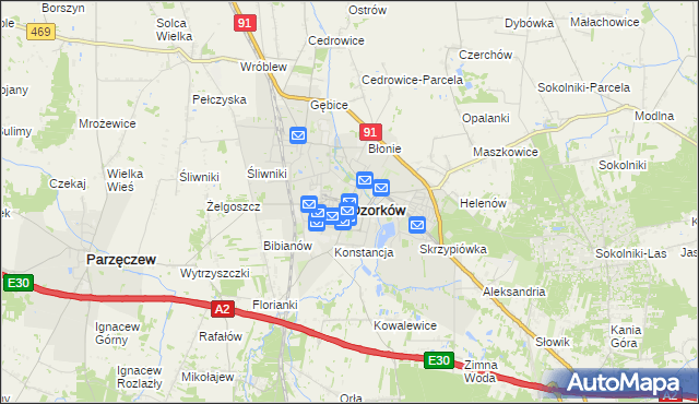mapa Ozorków, Ozorków na mapie Targeo