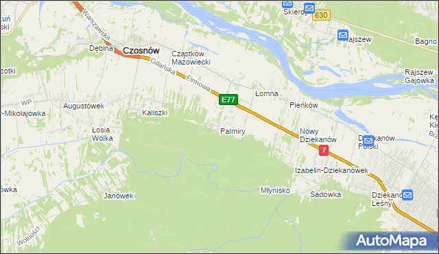 mapa Palmiry, Palmiry na mapie Targeo