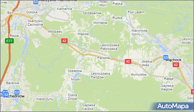 mapa Parszów, Parszów na mapie Targeo