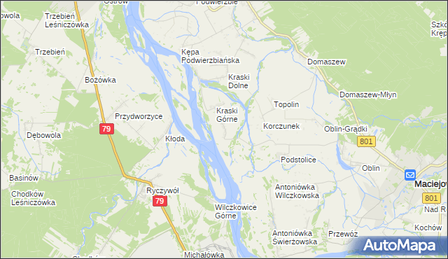 mapa Pasternik gmina Maciejowice, Pasternik gmina Maciejowice na mapie Targeo