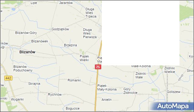 mapa Piątek Mały, Piątek Mały na mapie Targeo