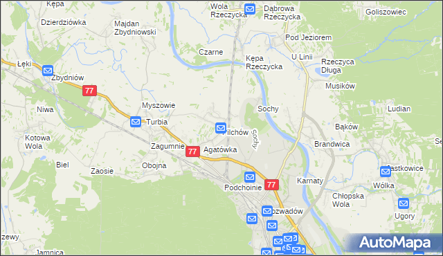 mapa Pilchów, Pilchów na mapie Targeo