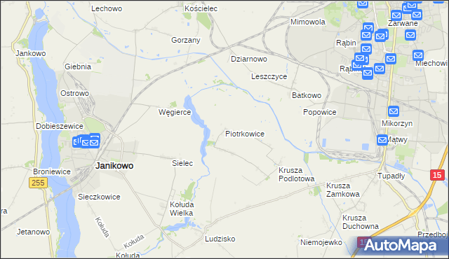 mapa Piotrkowice gmina Inowrocław, Piotrkowice gmina Inowrocław na mapie Targeo