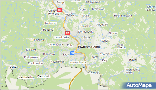 mapa Piwniczna-Zdrój, Piwniczna-Zdrój na mapie Targeo
