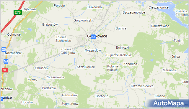 mapa Plucice, Plucice na mapie Targeo