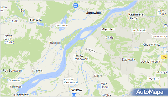 mapa Podgórz gmina Wilków, Podgórz gmina Wilków na mapie Targeo